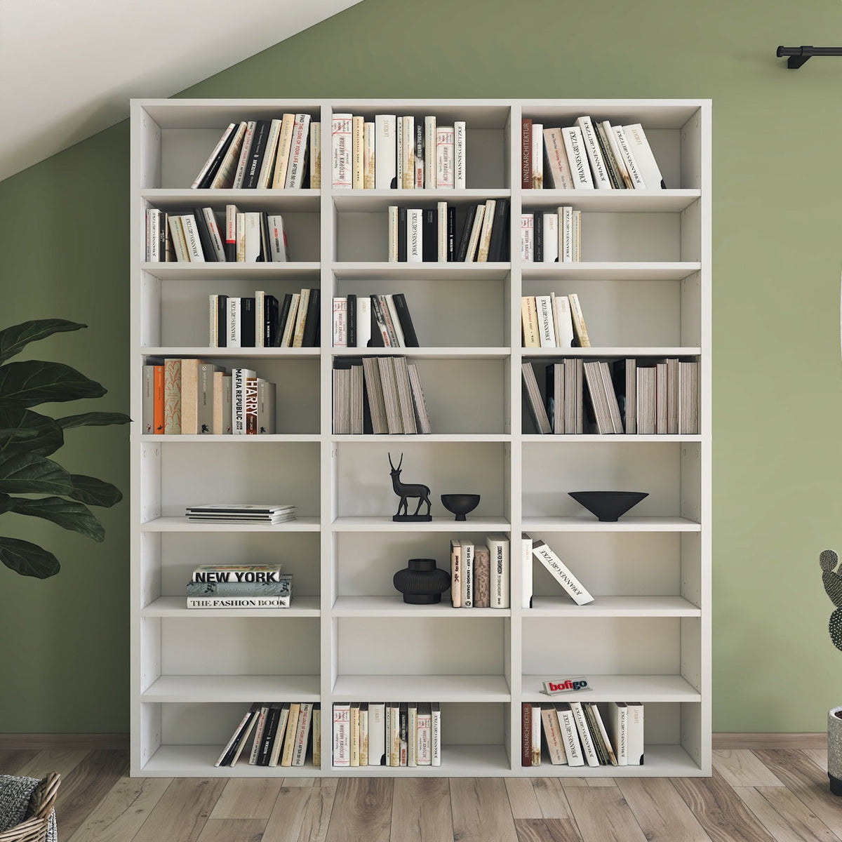 RESIGILAT - Biblioteca cu 24 de rafturi, design modern, spațiu generos, calitate superioară 101.8 x 16,3 x 178 cm