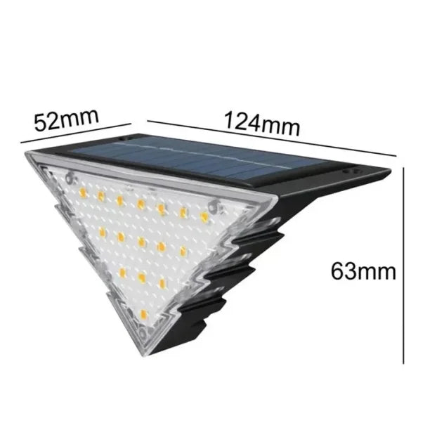 Set 2 Lampi Solare LED pentru Trepte si Terasa – Triunghiulara, 22 LED, Lumina Calda, Impermeabila