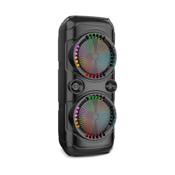 Boxa portabila Bluetooth cu difuzoare duale 8 inch, microfon karaoke, sunet puternic, lumini LED, autonomie mare