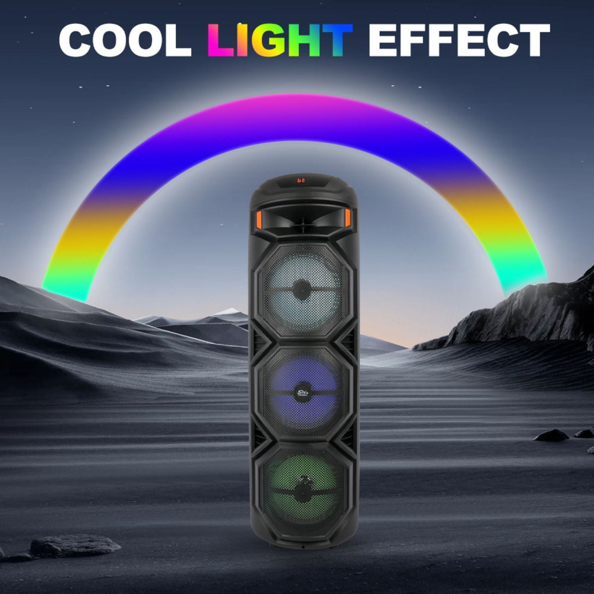 Boxa karaoke portabila Bluetooth cu microfon wireless, lumini LED RGB, 8 inch, ideala pentru petreceri si evenimente