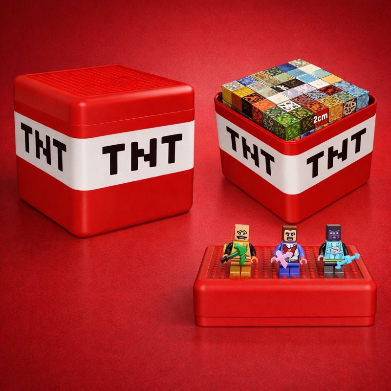 Blocuri magnetice de constructie, 180 piese, joc educativ, plastic ABS, 3+ ani, Cutie Cadou