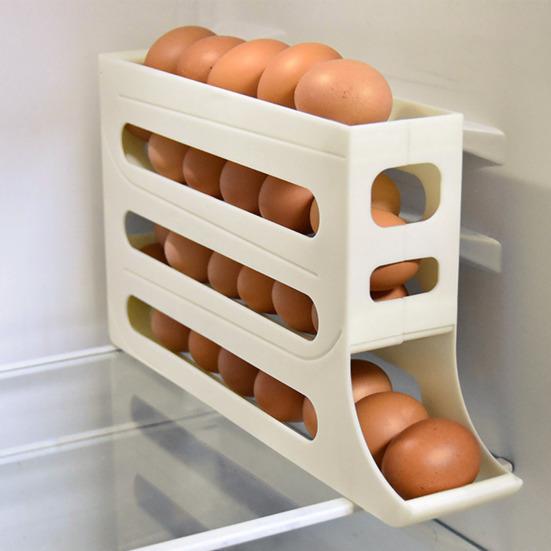 Suport pentru oua cu 4 niveluri, dispenser automat, capacitate 30 oua, pentru frigider 36x7x20cm