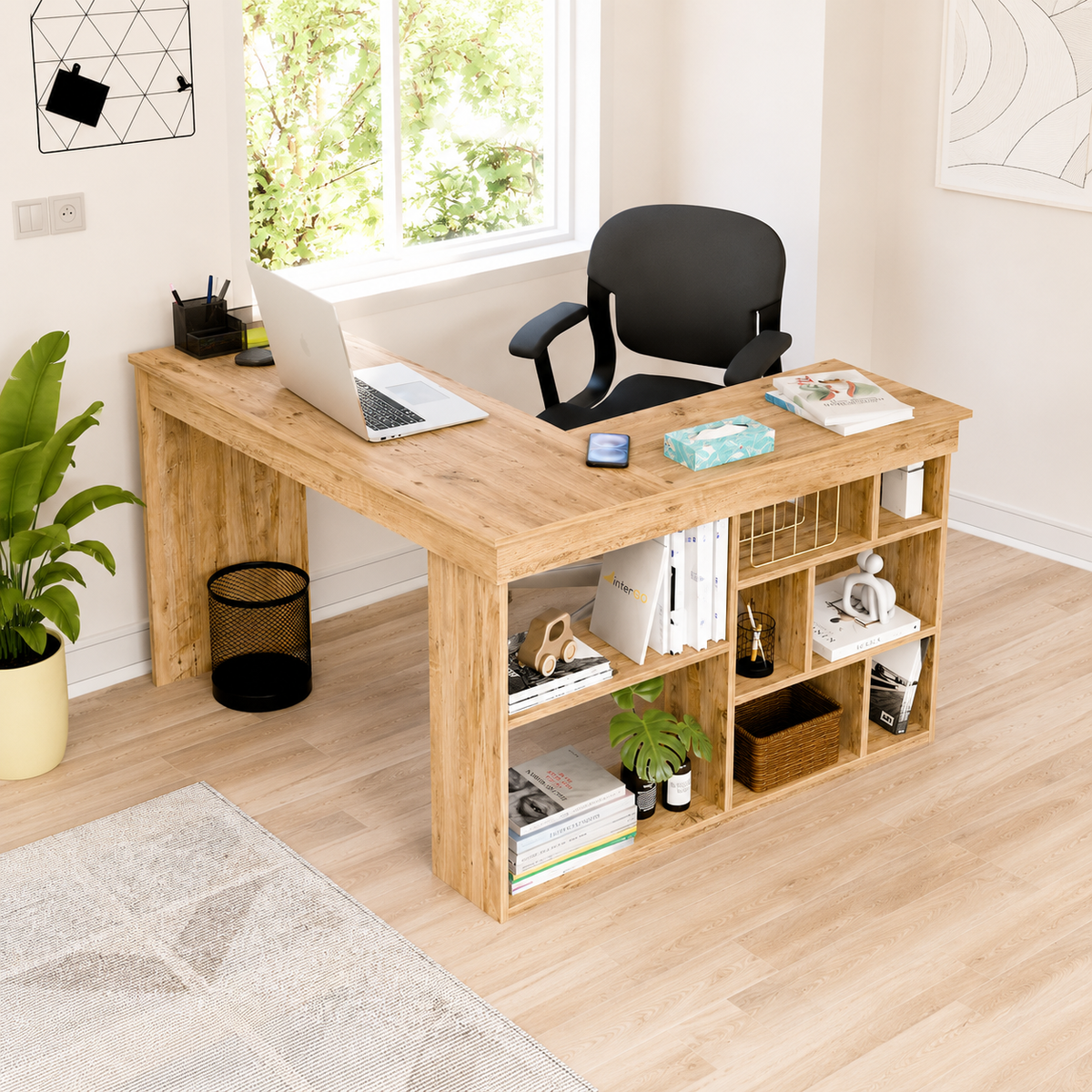 Birou modern cu rafturi laterale, PAL 18 mm, 120 x 40 x 73,5 cm - detaliu produs