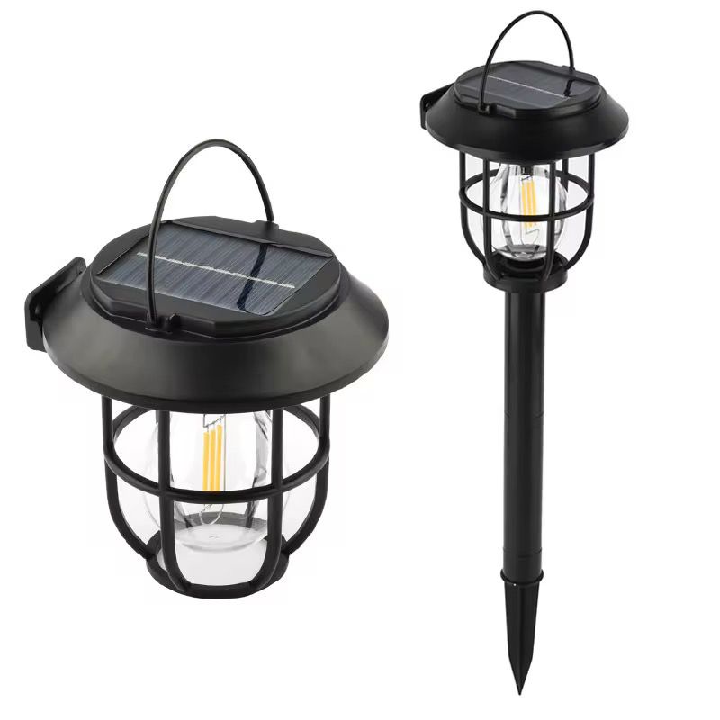 Lampa solara LED 3 in 1 pentru exterior, tip felinar, senzor lumina, iluminare decorativa gradina