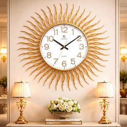 Ceas de perete model soare 69 cm decorativ fosforescent modern elegant silentios