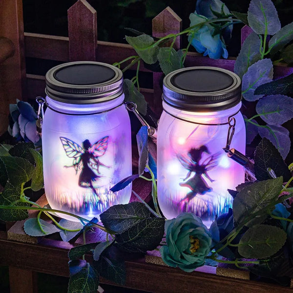 Set 2 Decoratiuni Solare cu Zane LED Alb Cald Multicolor Iluminare Ambientala Gradina - imagine principala