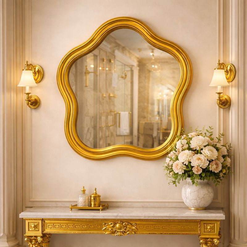 Oglinda decorativa ondulata 60x70 cm – design elegant pentru baie, hol sau dormitor
