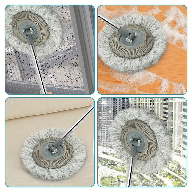 Mop pentru curatarea prafului, maner inox, lungime maner ajustabila 45 - 180 cm, doua lavete detasabile, 29 x 195 cm