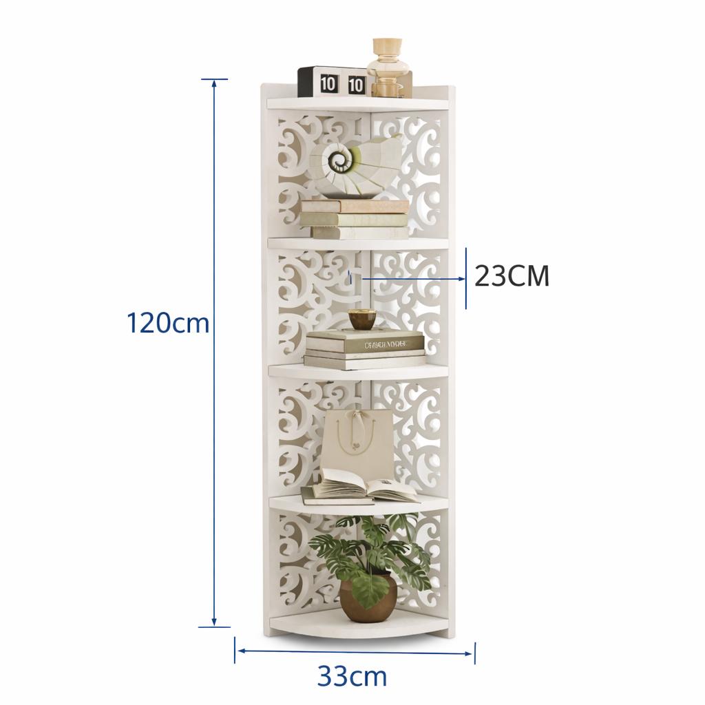Raft Colt 4 Nivele Organizare Spatiala Design Modern Alb - imagine principala