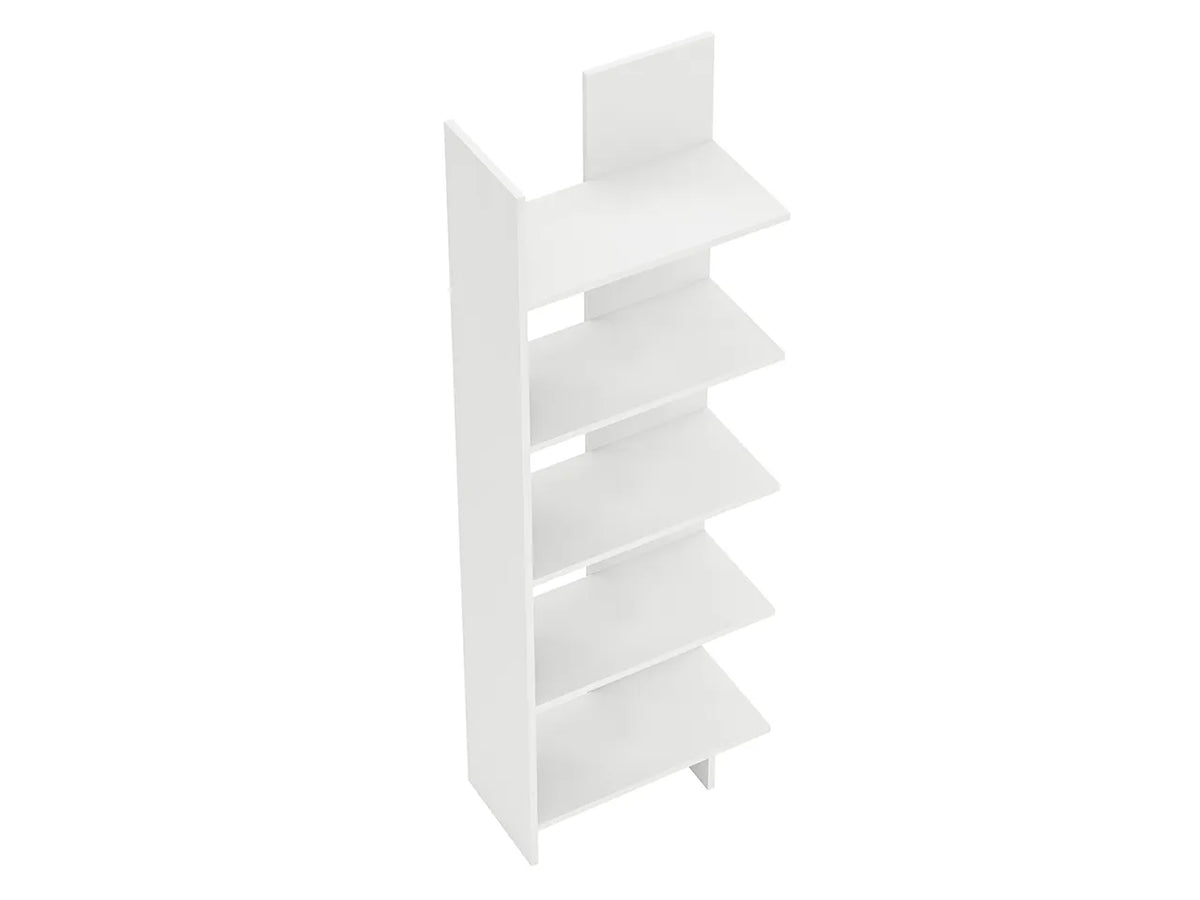 Raft Biblioteca Asimetric 5 Polite MDF Negru Decorativ Perete - detaliu produs