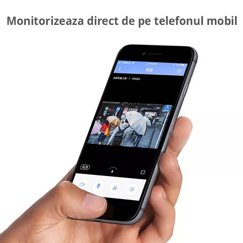 Camera de supravechere PTZ, camera Duala ,Lumina Infrarosie 40m, Iluminare LED, Control Miscare Vertical + Orizontal, Difuzor Audio si Microfon, Detectarea Miscarii, ONVIF, Cloud, MicroSD