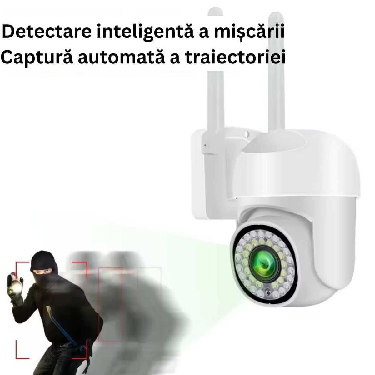 Camera de supraveghere WiFi pentru exterior, HD panoramica, vedere nocturna, audio bidirectional, rezistenta la apa, 2MP sau 3MP