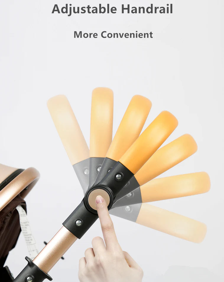 Carucior Bebelusi 2 in 1 Premium, Pliabil, cu Roti Cauciuc si Suspensii, Transformabil Landou-Sport, Cos Depozitare, 0-36 Luni