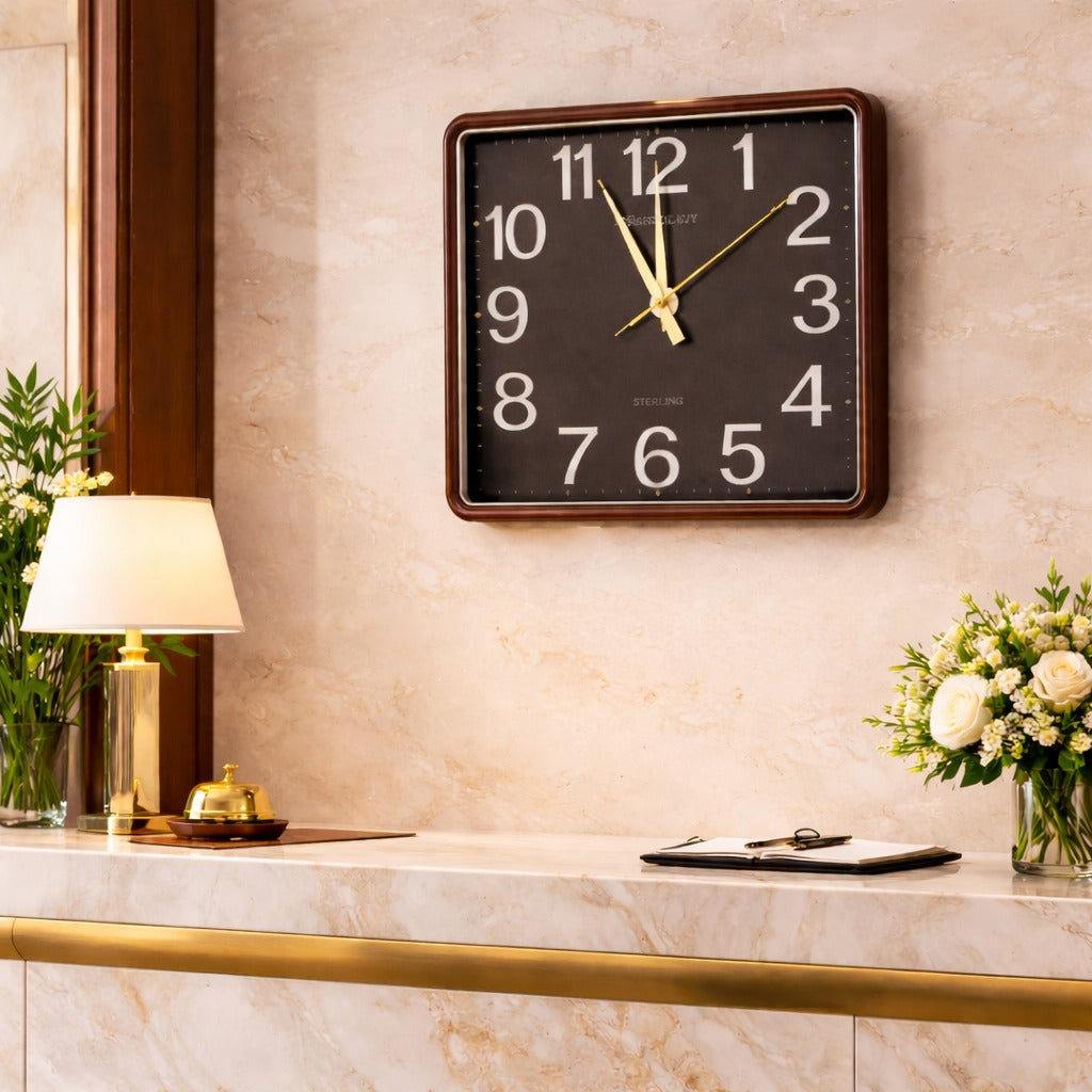 Ceas de perete silentios 35 cm mecanism quartz cifre mari usor de citit pentru living birou sau dormitor