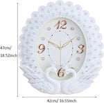 Ceas de perete decorativ cu lebede – 47 × 42 cm, mecanism Quartz