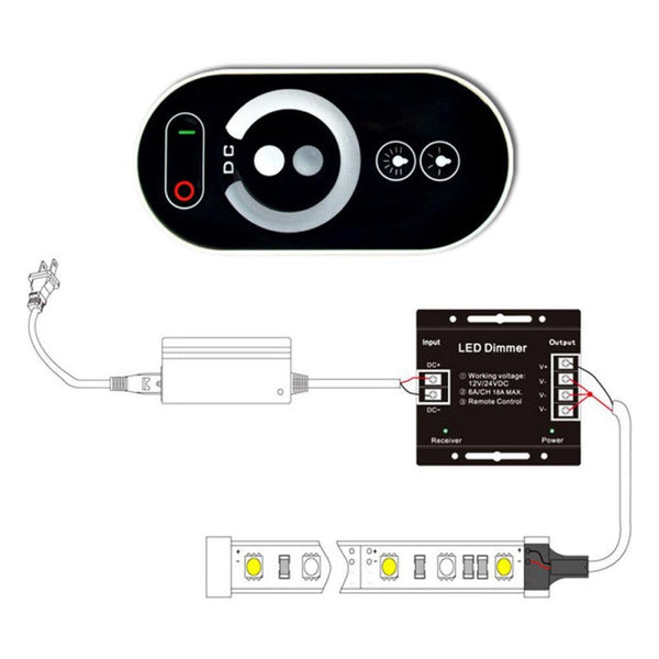 Controller led RGB pentru banda LED, cu touch, 12V/24V, cu telecomanda ...