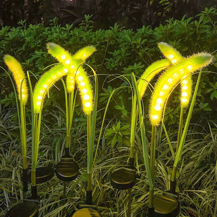 Set 2 Lampi Solare Decorative Iarba Ornamentala Verde 80cm Lumina Calda IP66 - detaliu produs