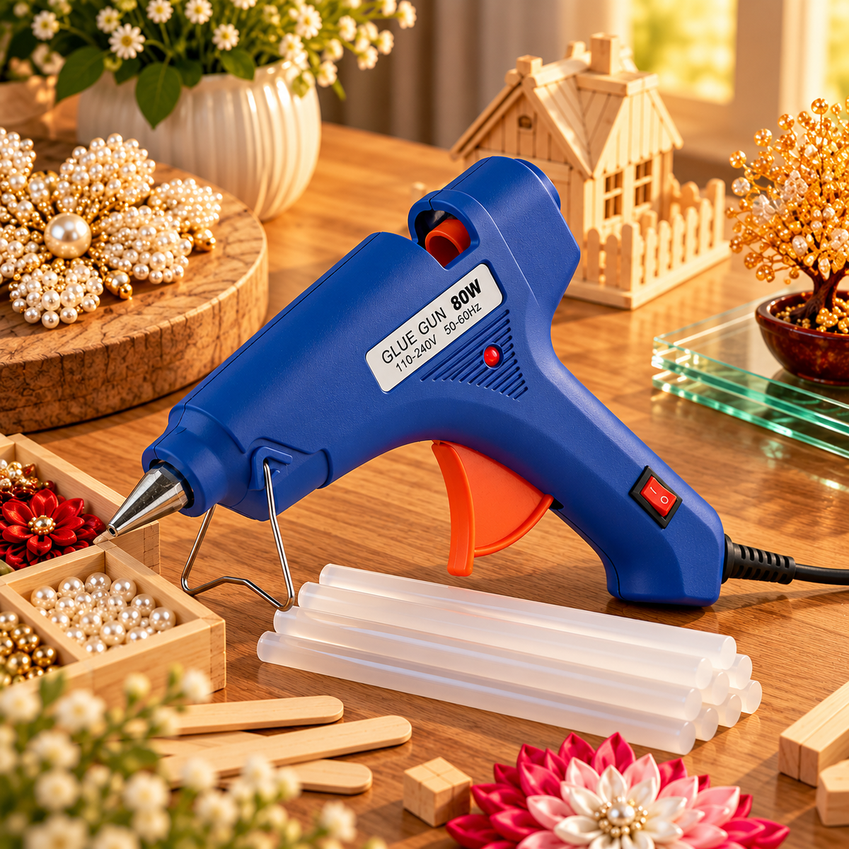 Pistol de lipit cu baghete silicon, putere 60W/80W