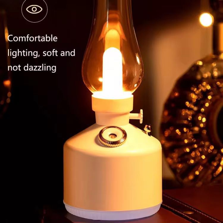 Umidificator Aroma Lampa Vintage cu Efect Flacara si Lumina Ambientala