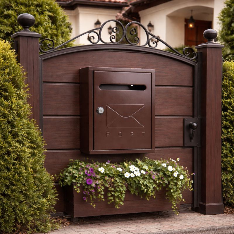 Cutie postala metalica cu inchidere pe cheie, 26 x 20 x 7.5 cm