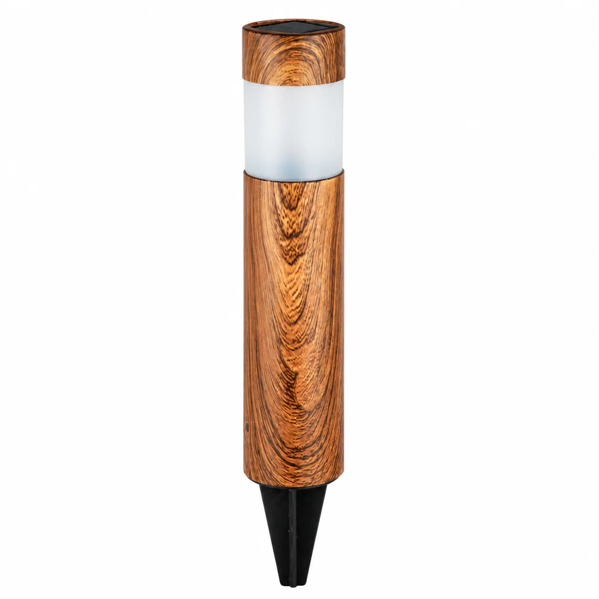 Set 4 Lampi Solare LED pentru Gradina si Alei Aspect Lemn Natural Aprindere Automata - imagine principala