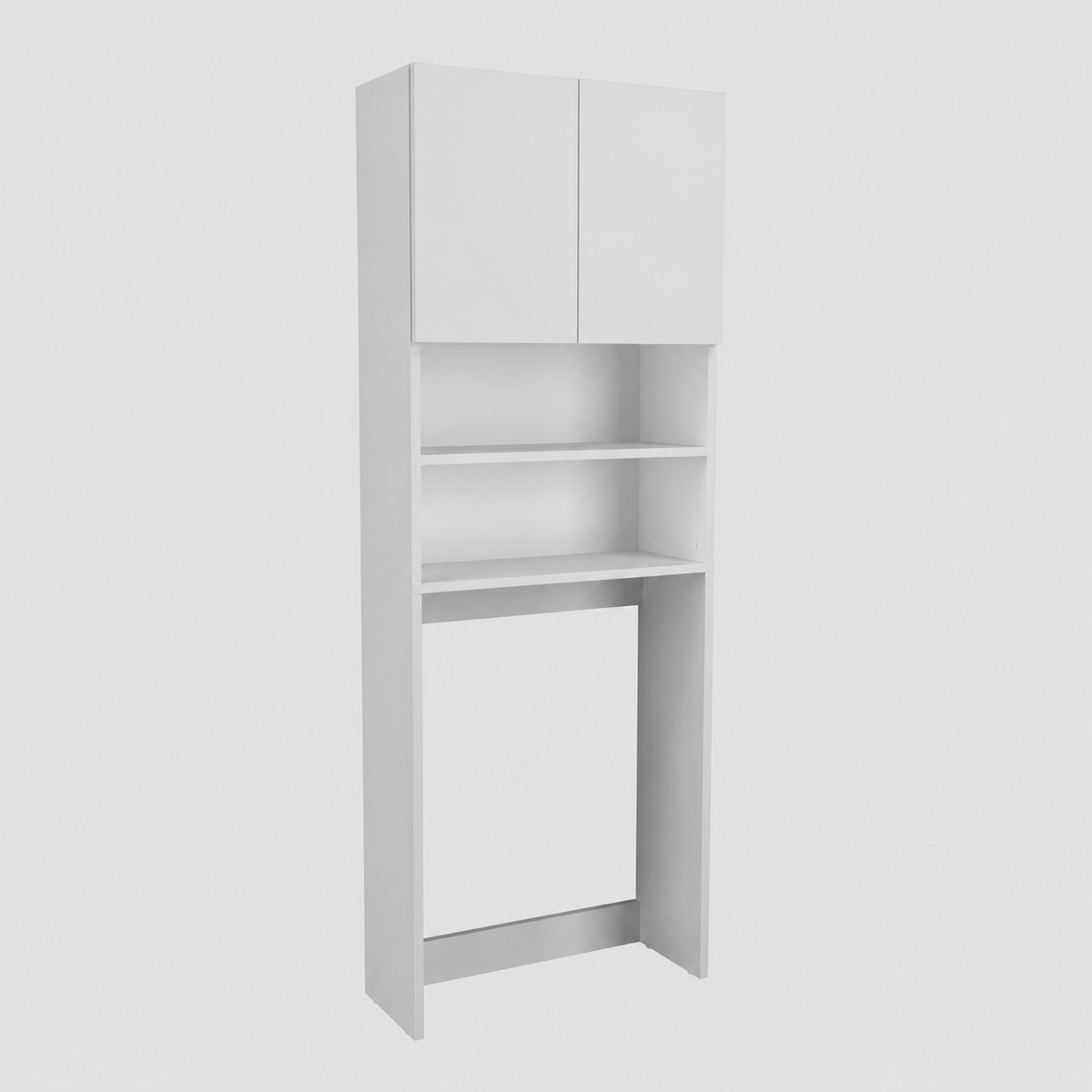 Dulap pentru masina de spalat din PAL 65,1x27,1x190,6 cm, cu 2 usi si 4 compartimente, pentru baie