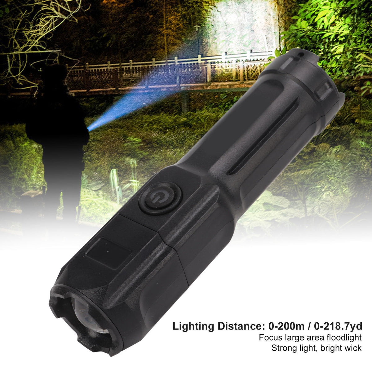 Lanterna LED reincarcabila Tactical Zoom, XPE LED, 3 moduri de iluminare