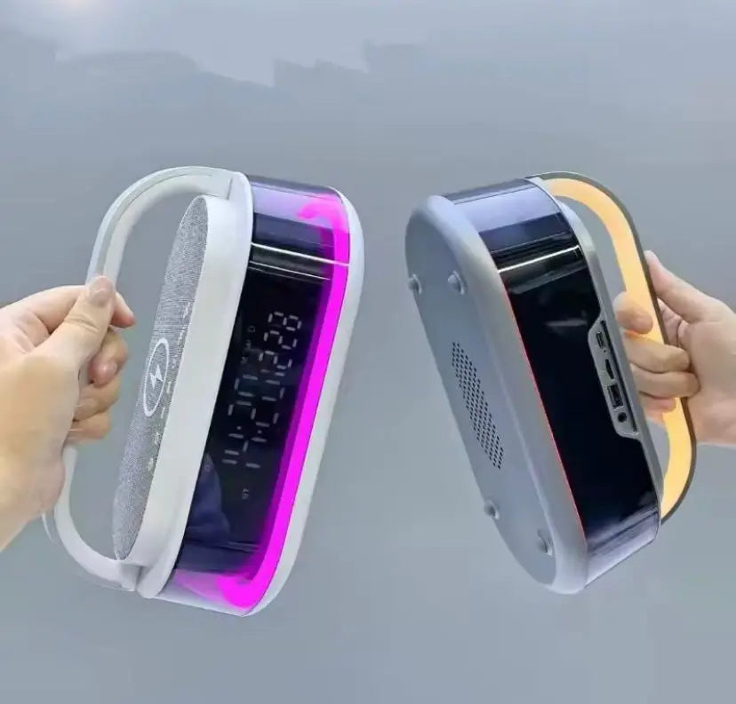 Boxa inteligenta cu ceas LED, incarcare wireless, 15W, Bluetooth 5.3 ,radio FM