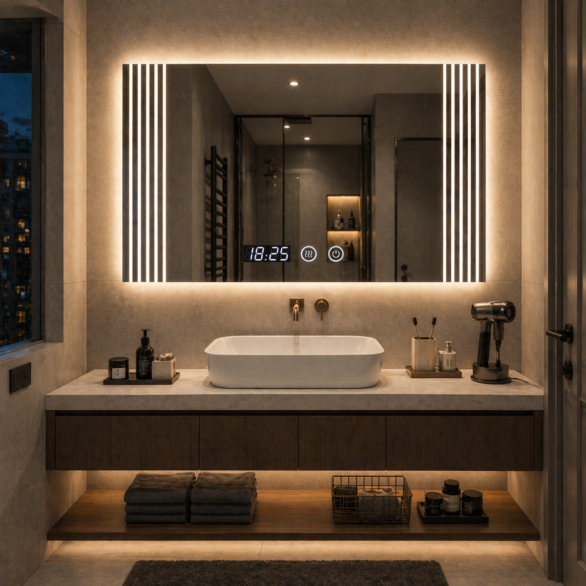 Oglinda LED Premium 80x60 cu Touch, Antiaburire si Iluminare LED