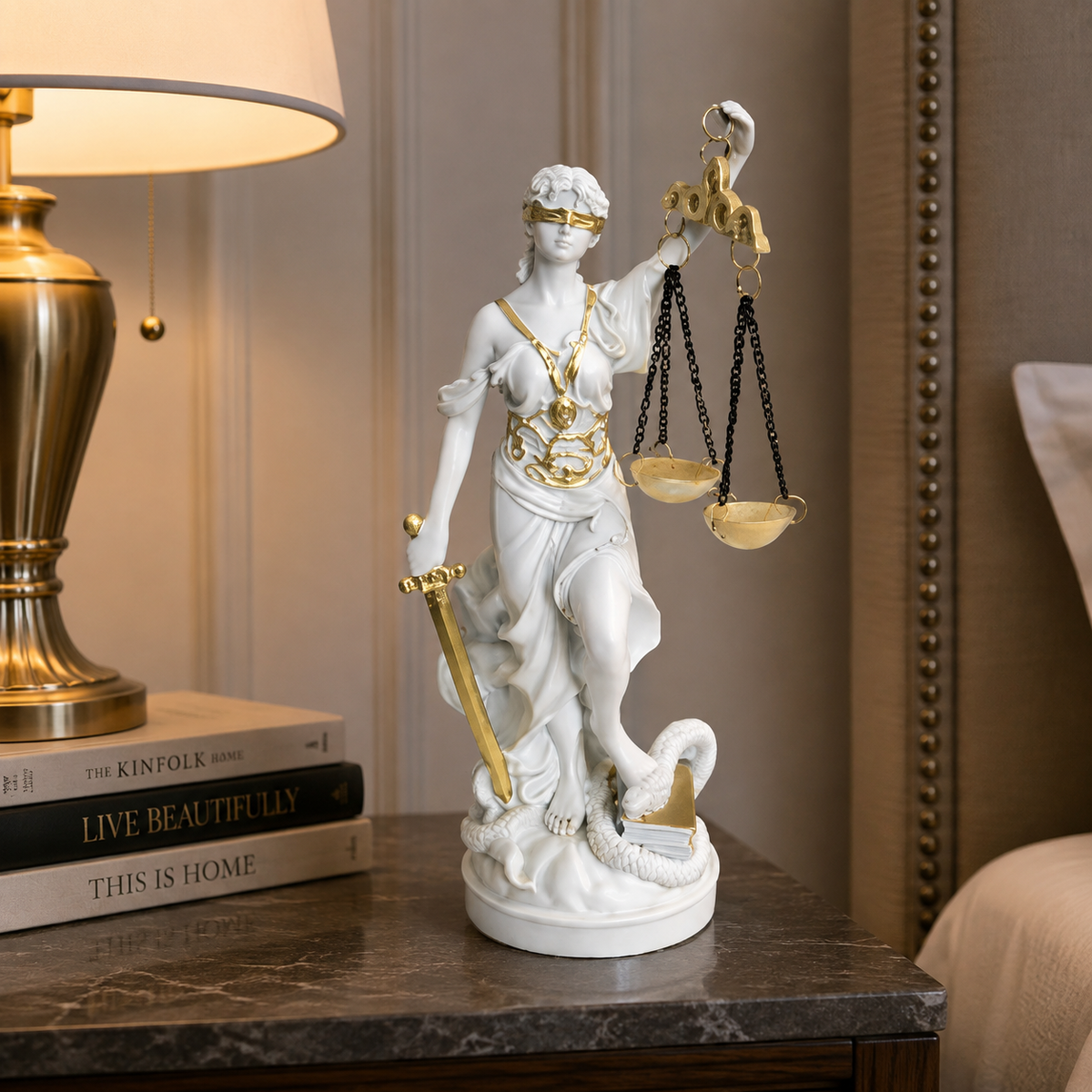 Statueta Decorativa Zeita Justitiei Themis 20cm Simbol Dreptate Echilibru - detaliu produs