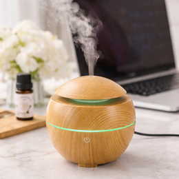 Umidificator de aer cu ultrasunete, iluminare ambientala LED, 130 ml