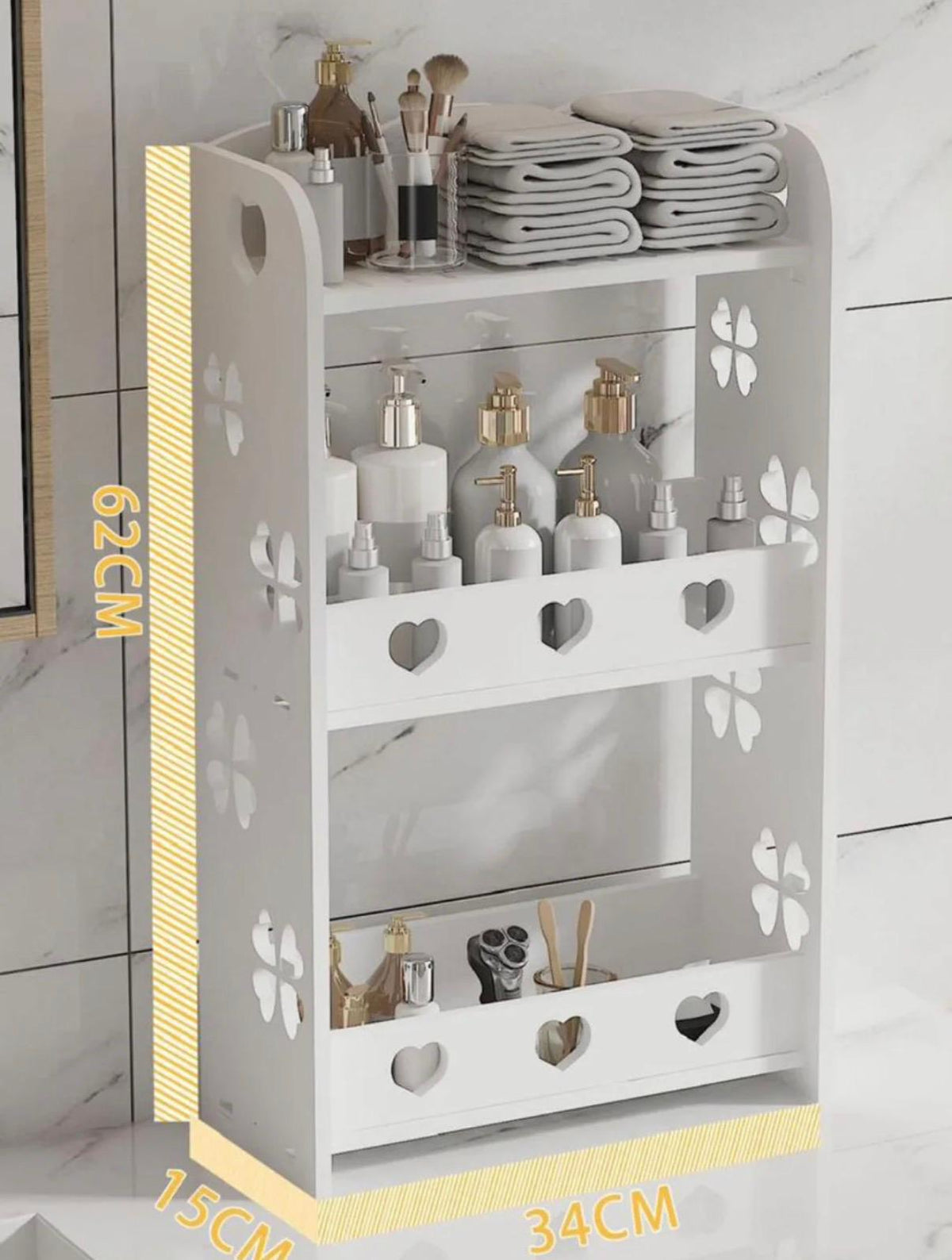 Dulap organizator baie din pcv, 62x15x34 cm
