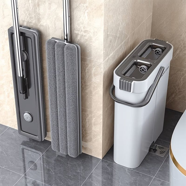 Set Mop Plat cu Sistem Rotativ Curatenie Profesionala Accesorii Incluse - in context de utilizare