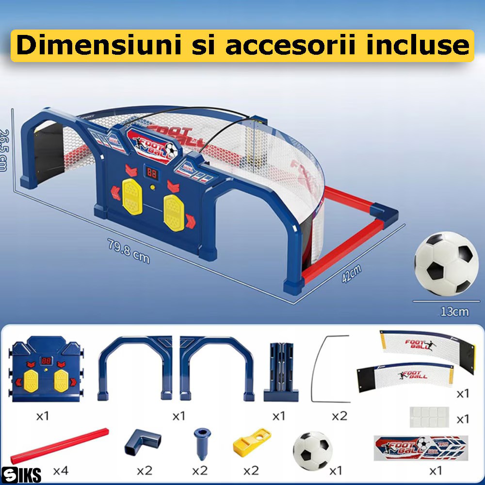 Joc Interactiv Poarta De Fotbal Pentru Copii 80x42cm 2 Moduri Scor Electronic Lumini Sunete - detaliu produs