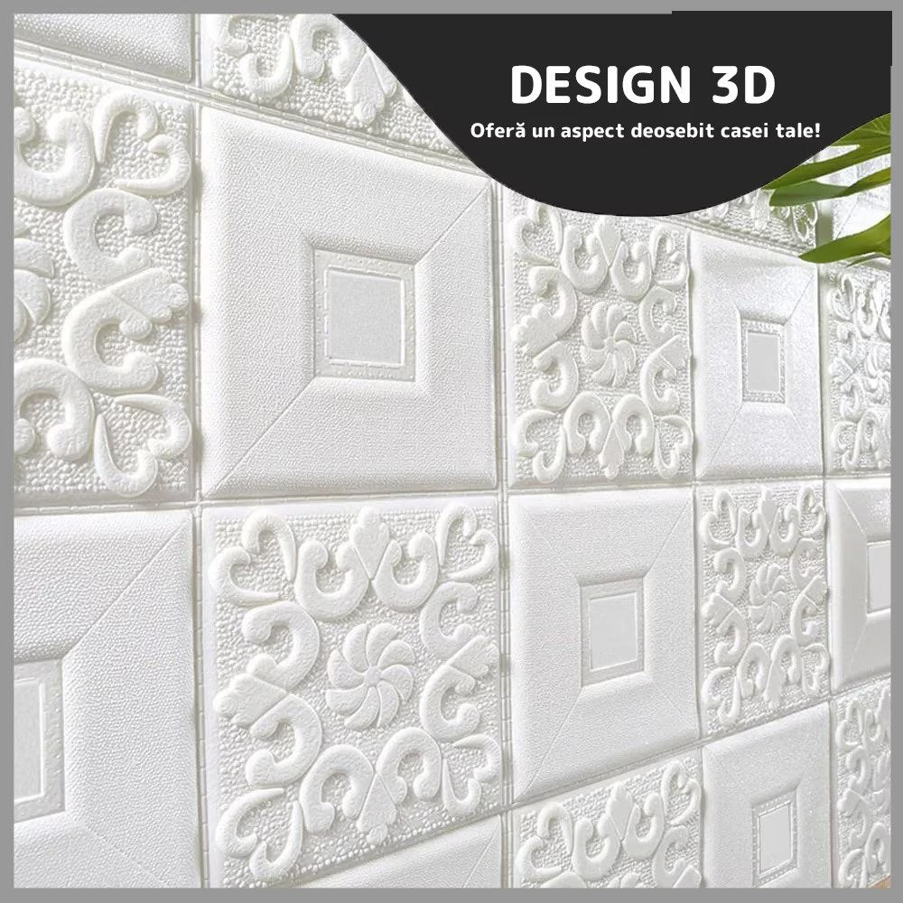 Tapet 3D Autoadeziv Patrate Design Modern pentru Tavan si Perete Usor de Montat - detaliu produs