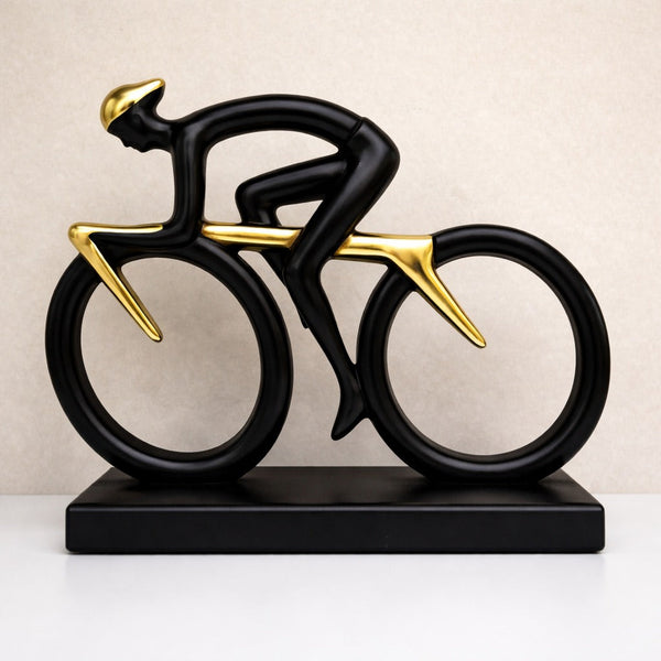 Statueta decorativa Ciclist modern din rasina 20 x 5.5 x 15 cm design premium minimalist