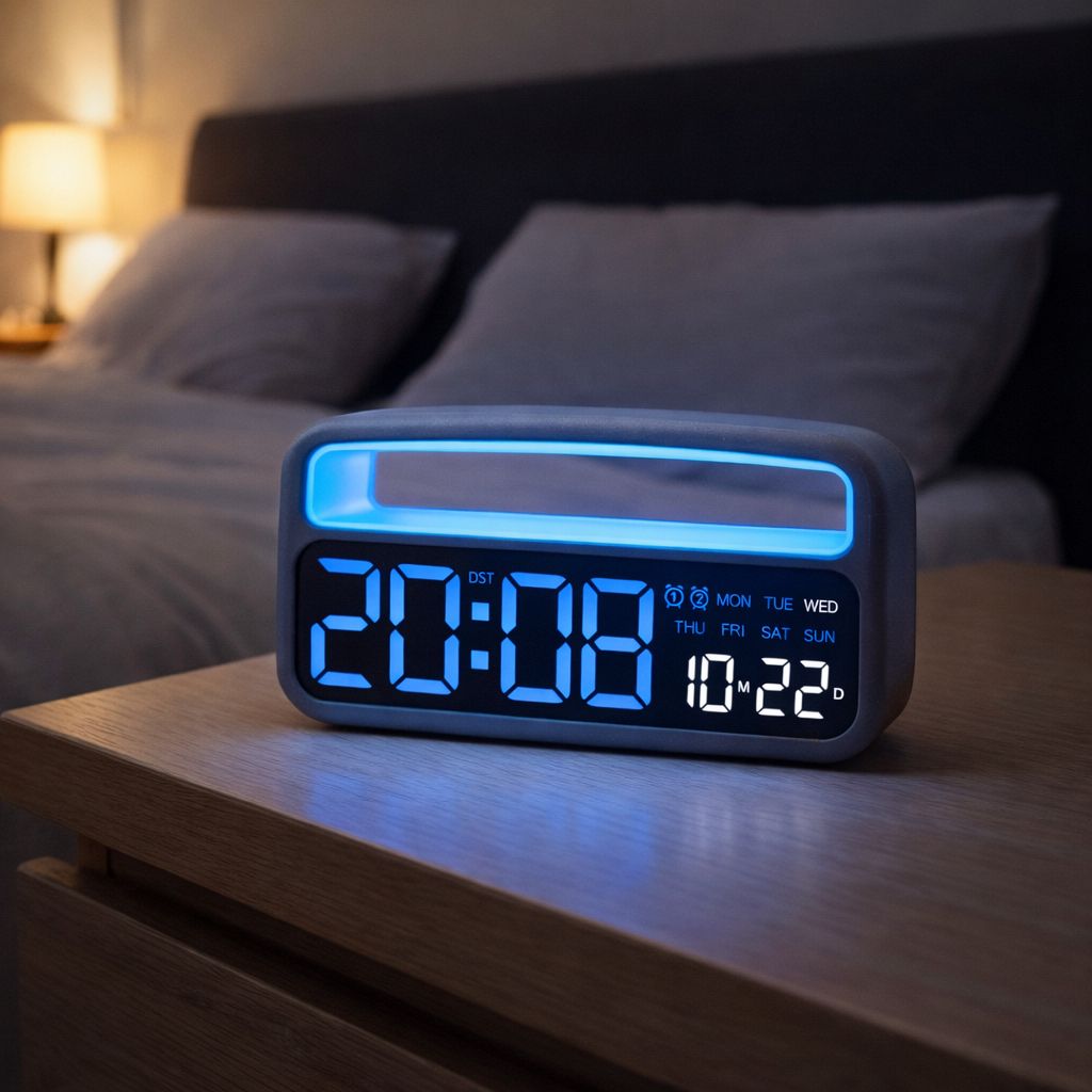 Ceas digital multifunctional cu afisaj LED, lumina de noapte si maner