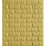 Tapet 3D caramida aurie in relief auto-adeziv pentru interior, 70 x 77 cm