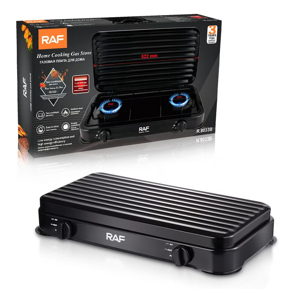 Aragaz portabil RAF cu 2 arzătoare, 530x320x260mm