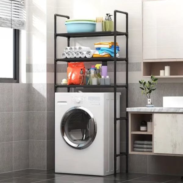 Suport Organizator Masina de Spalat 3 Polite Cadru Metalic Alb 72x25x155 cm