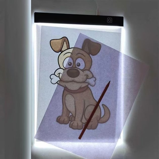 Tableta Grafica cu Panou LED pentru Transcriere Desene, Schite, Proiecte, Tatuaje,  alimentare Micro USB, 3 moduri de Iluminare, PVC Alb