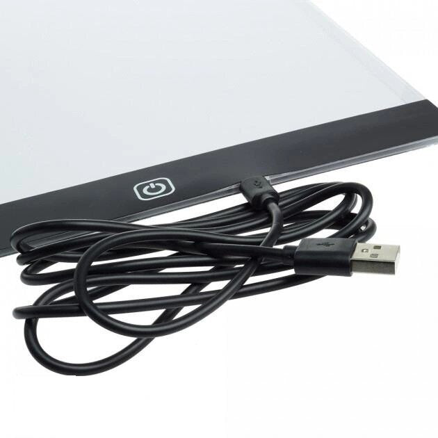 Tableta Grafica cu Panou LED pentru Transcriere Desene, Schite, Proiecte, Tatuaje,  alimentare Micro USB, 3 moduri de Iluminare, PVC Alb