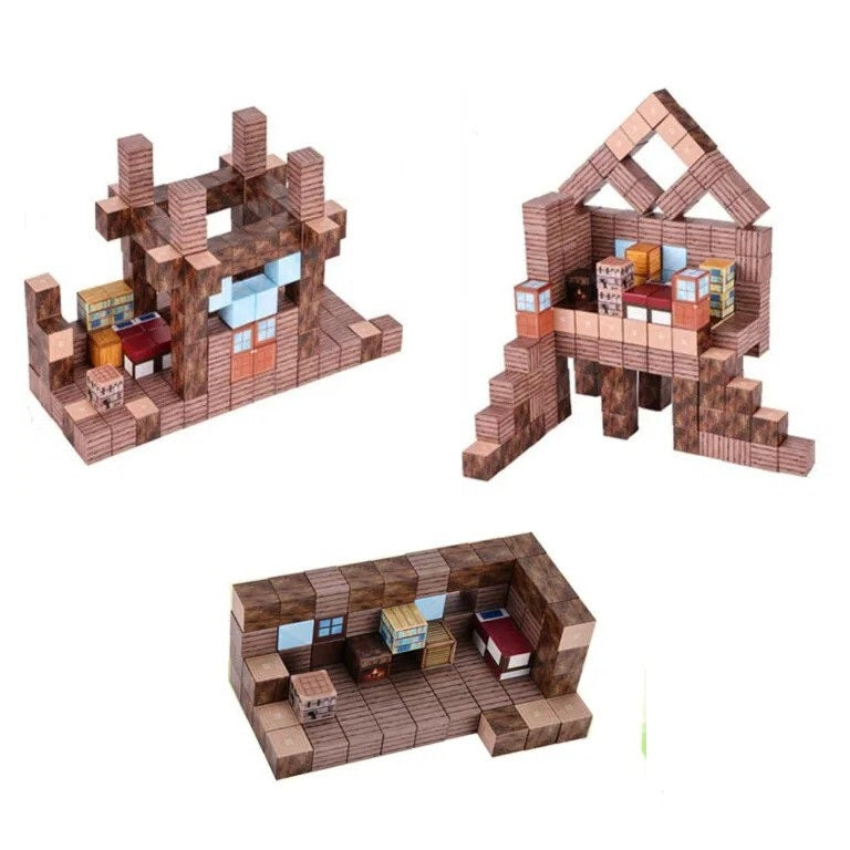 Blocuri magnetice de constructie 3D, 2.5 cm, 64-80 piese