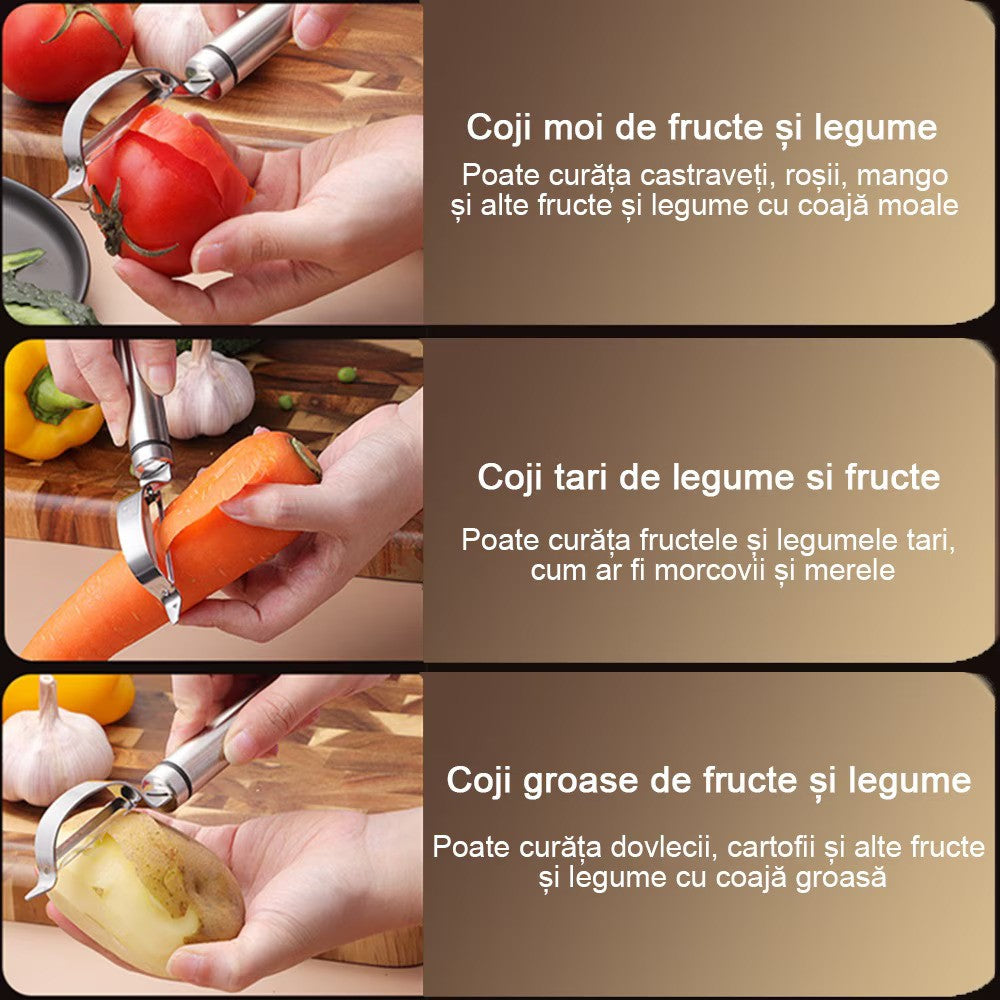Taietor inox pentru legume si fructe otel inoxidabil, design ergonomic