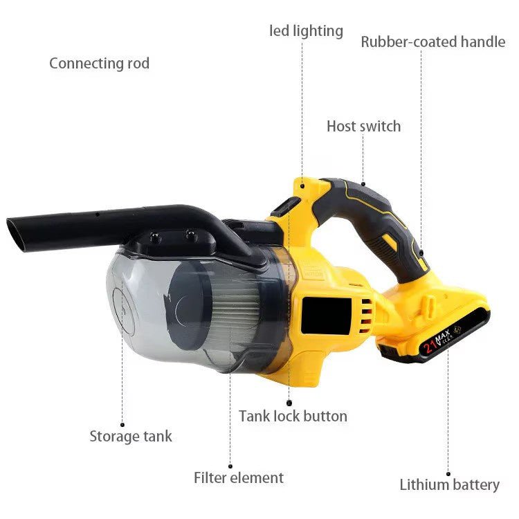 Aspirator fara fir 120W, cu filtrare HEPA, 2 acumulatori de 48W, albastru