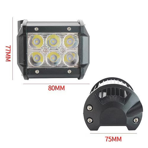 Proiector LED Auto Offroad 6 LEDuri 18W 12V - 24V Dreptunghiular