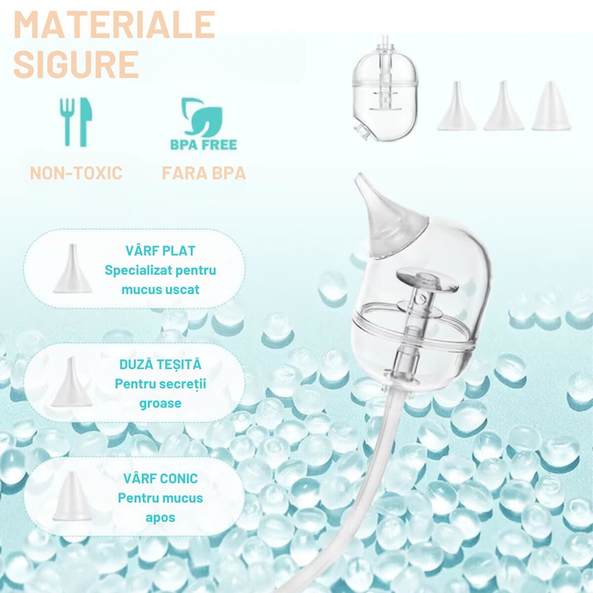 Aspirator nazal electric pentru bebelusi si copii, 9 niveluri de aspiratie reglabile, lumina de noapte cu muzica linistitoare, Incarcare USB, Display LED,