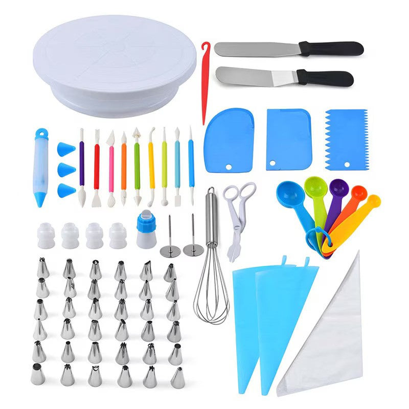 Set cofetarie decorat tort profesional, 66 piese cu sabloane pentru ornarea/decorarea prajiturilor
