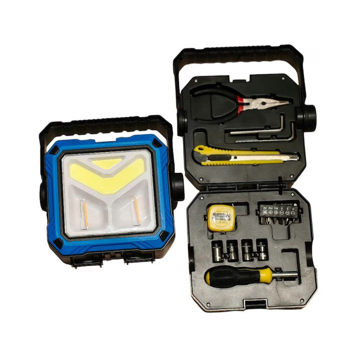 Lanterna LED cu incarcare solara si trusa de scule integrata