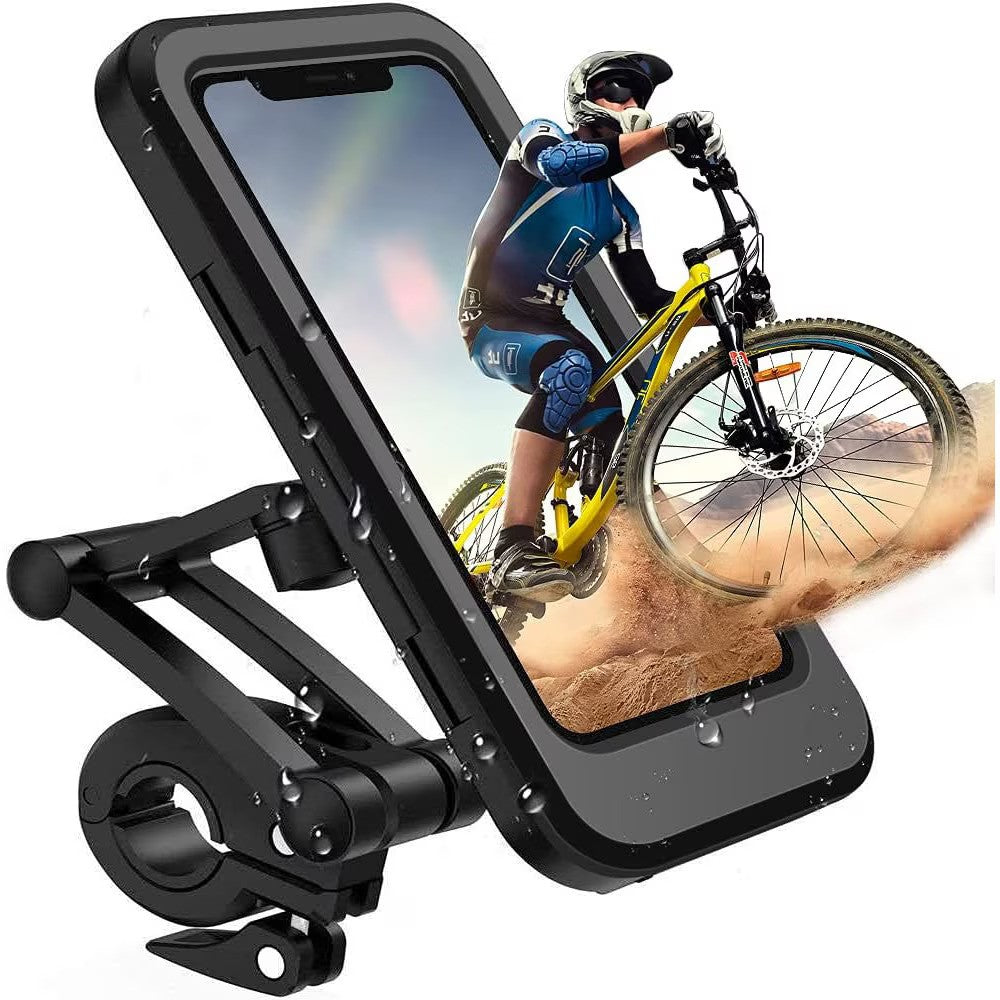Suport telefon waterproof pentru Bicicleta / Motocicleta, Magnet puternic, Secure Grip, Rotire 360°, Adjustable Features, Smart Design, Hands-free, Negru